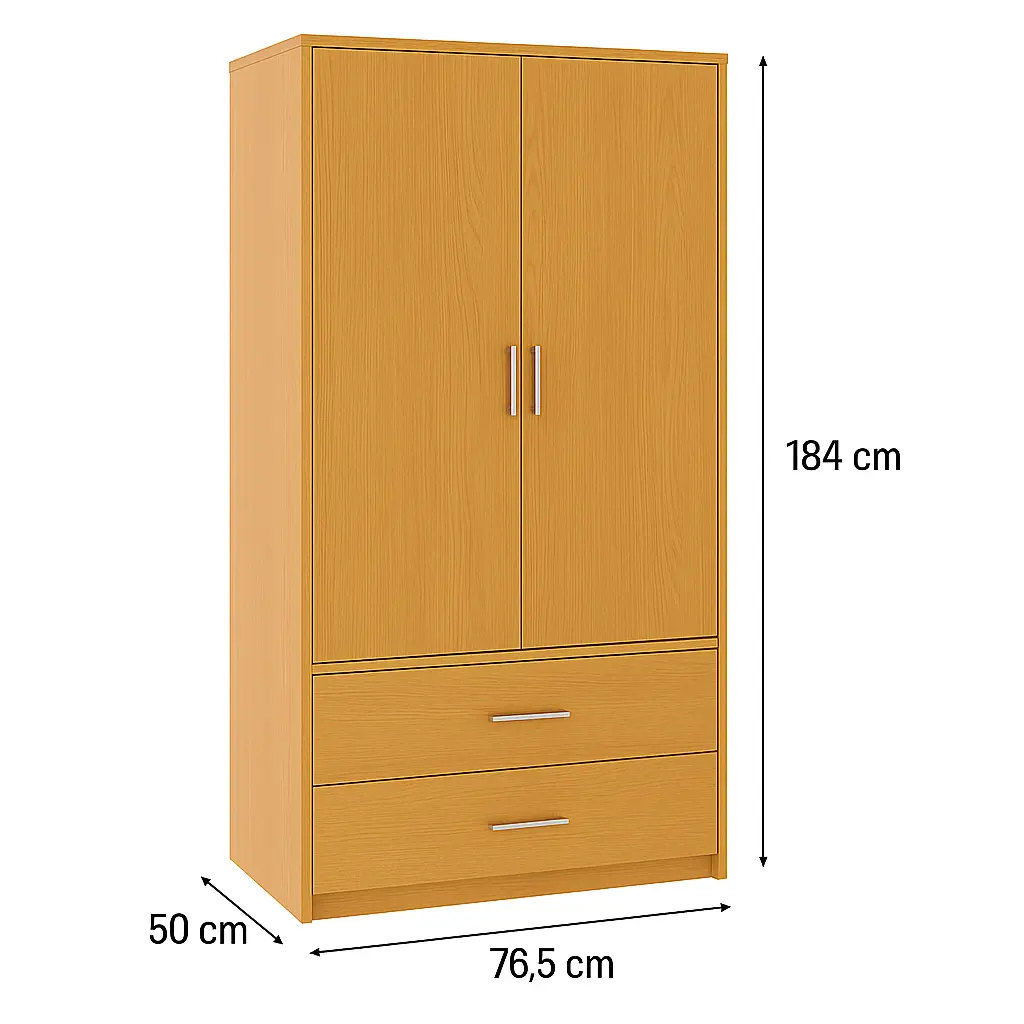 2 door 2 drawer wardrobe 30 inch