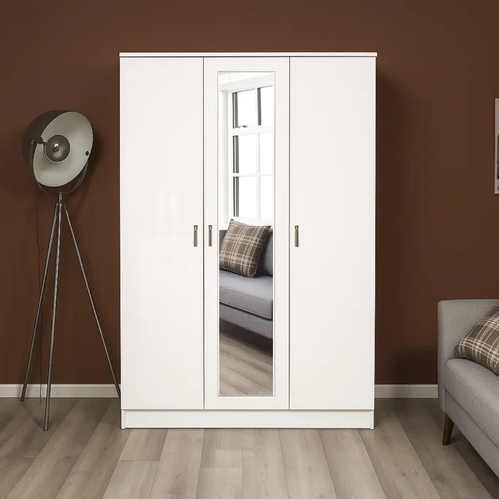 3 door mirrored wardrobe 45 inches