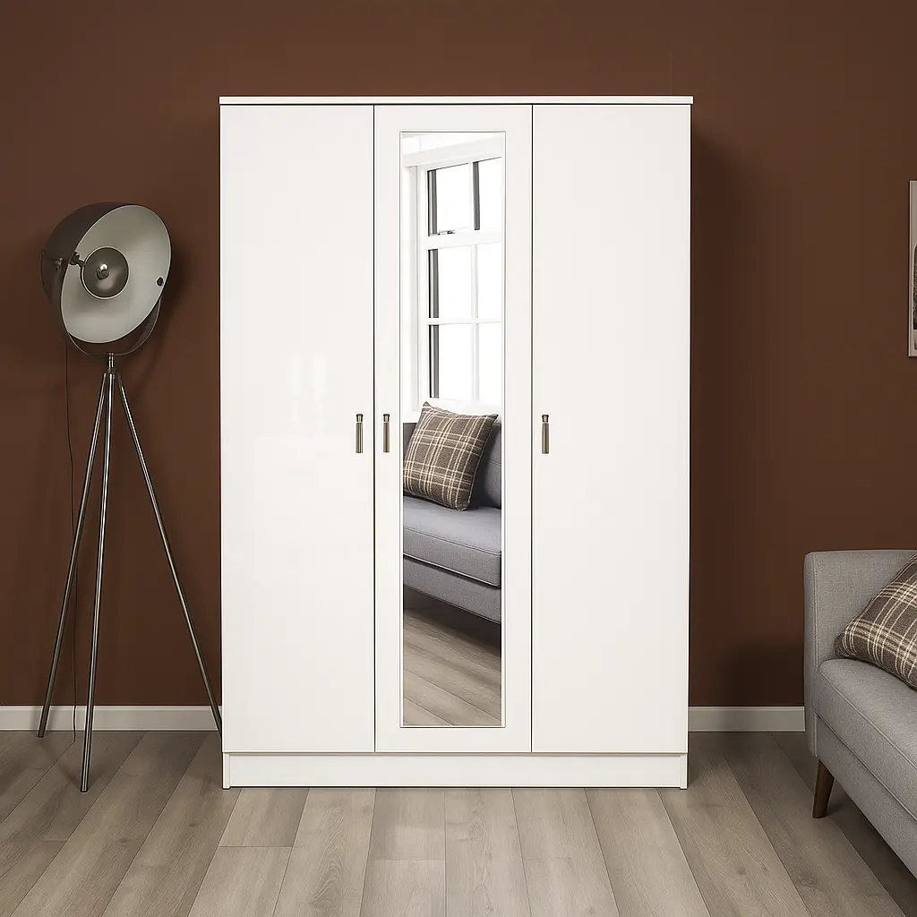 3 door mirrored wardrobe 45 inches
