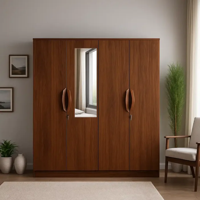 4 door mirrored wardrobe 60 inch
