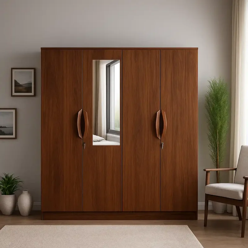 4 door mirrored wardrobe 60 inch