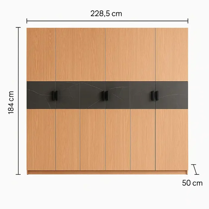 6 door wardrobe 90 in