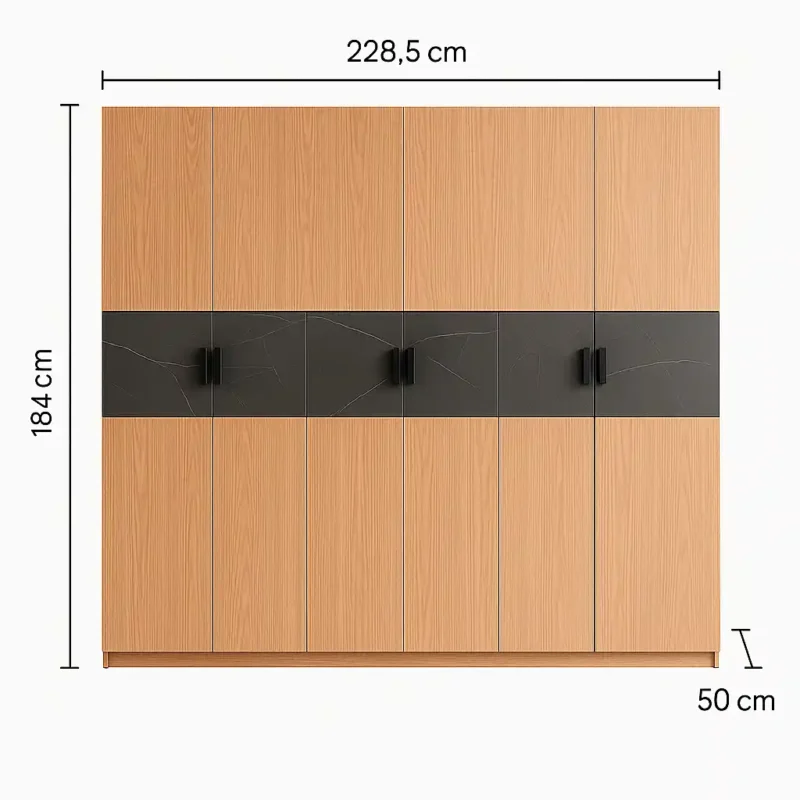 6 door wardrobe 90 in